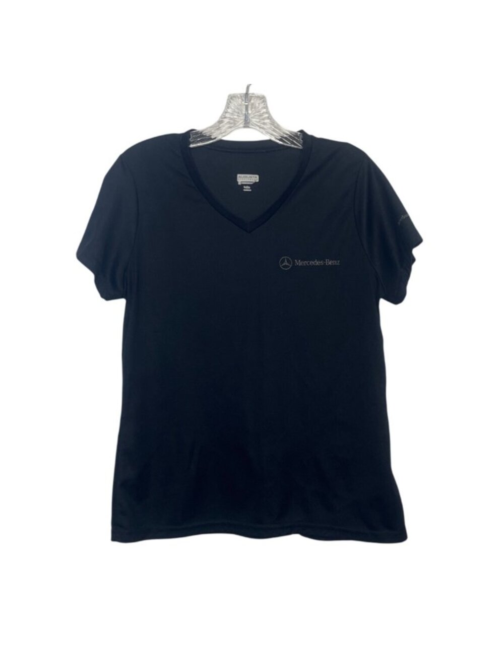 Mercedes-Benz Augusta Sportswear Tshirt Women Large Black Workwear Vneck